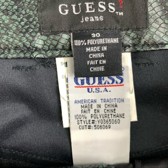 Guess Green Snakeskin Vintage 90's Pants  Size 30 - Picture 10 of 11
